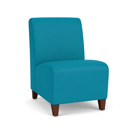 Lesro Siena Lounge Reception Armless Guest Chair, Walnut, OH Waterfall Upholstery SN1102